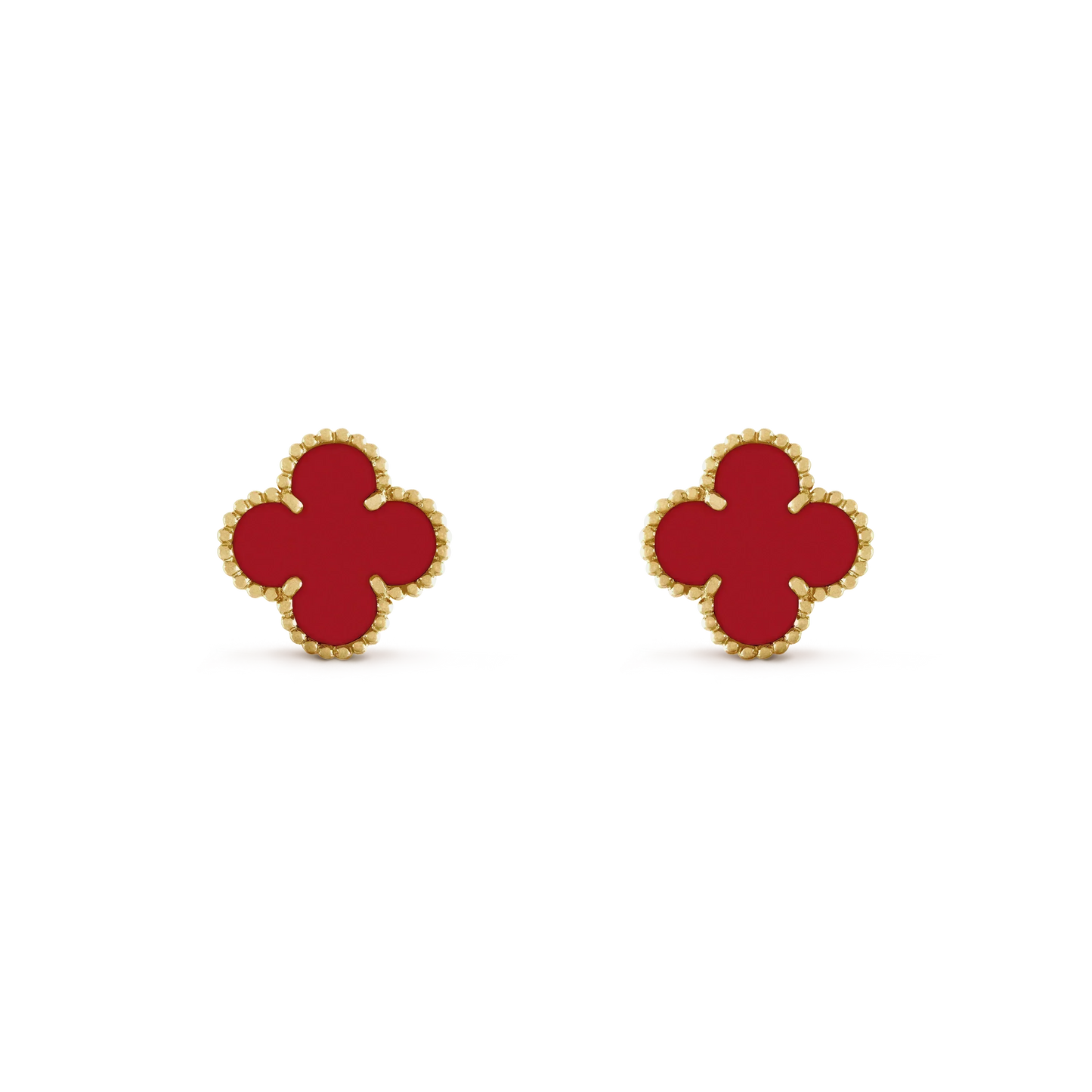 [Radiant Gem]¯CLOVER MINI 9.5MM CARNELIAN EARRINGS