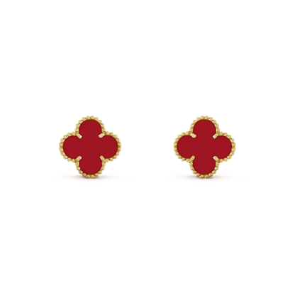 [Radiant Gem]¯CLOVER MINI 9.5MM CARNELIAN EARRINGS