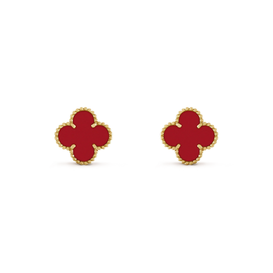 [Radiant Gem]¯CLOVER MINI 9.5MM CARNELIAN EARRINGS