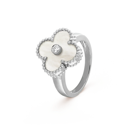 [Radiant Gem]¯CLOVER SILVER MOP DIAMOND RING