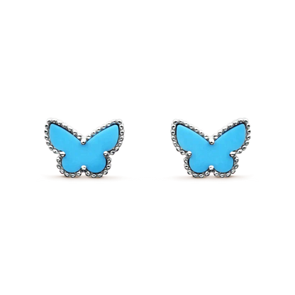 [Radiant Gem]¯BUTTERFLY TURQUOISE EARRINGS SILVER