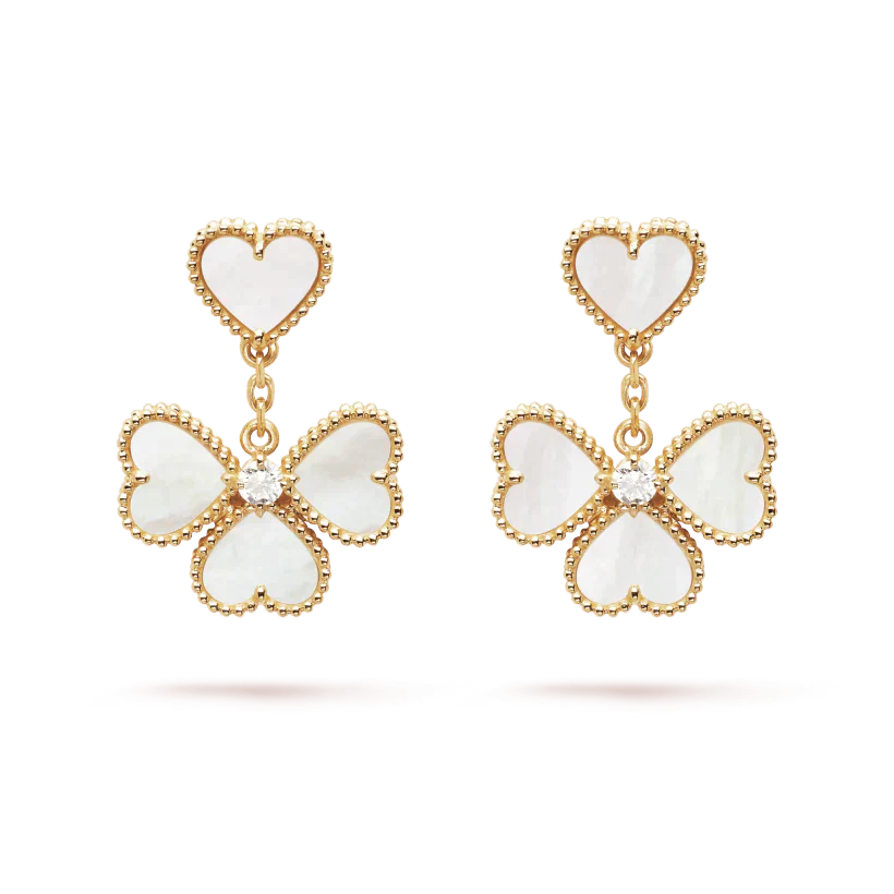 [Radiant Gem]¯CLOVER SWEET WHITE MOP EARRINGS