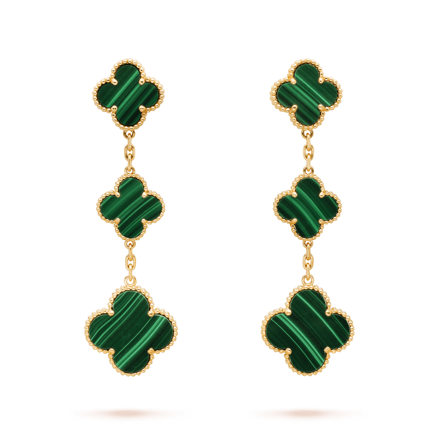 [Radiant Gem]¯CLOVER MALACHITE 3 MOTIFS GOLD