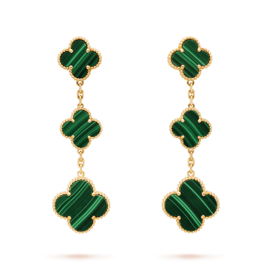 [Radiant Gem]¯CLOVER MALACHITE 3 MOTIFS GOLD