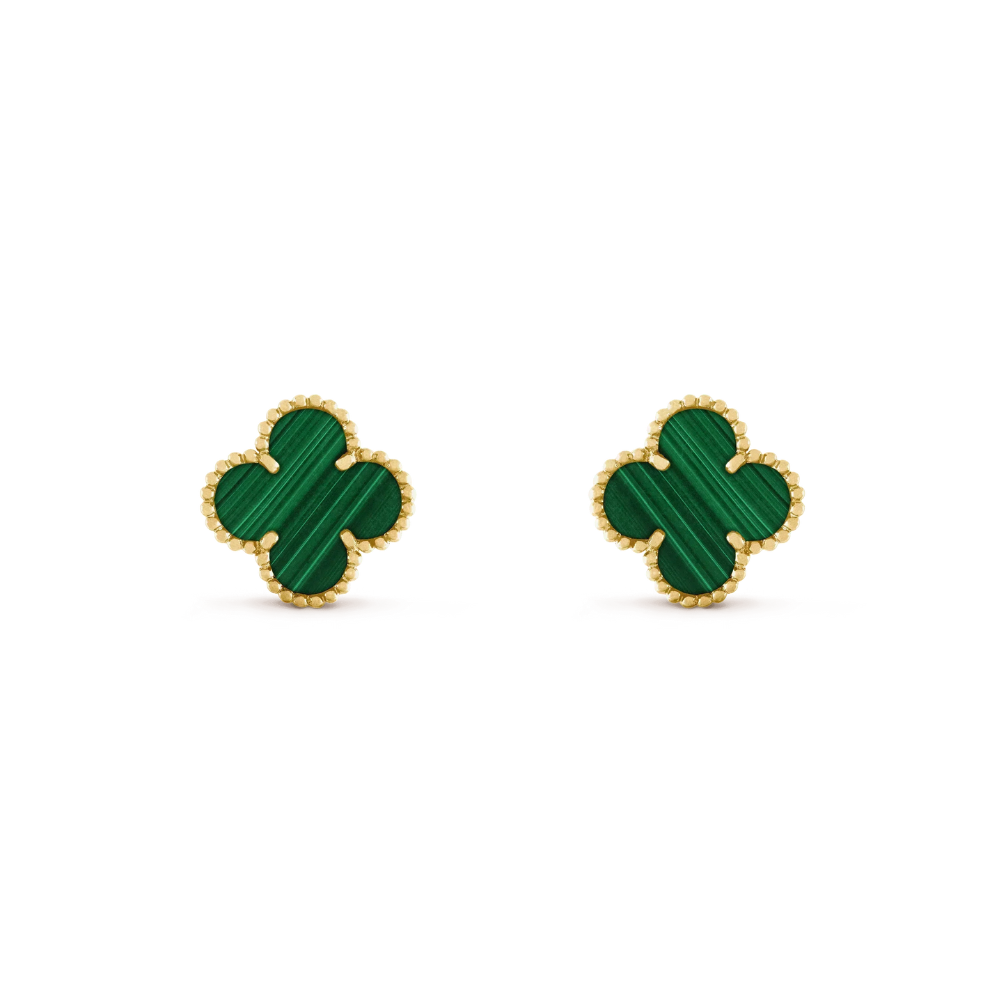 [Radiant Gem]¯CLOVER MEDIUM 1 MOTIFS MALACHITE  EARRINGS
