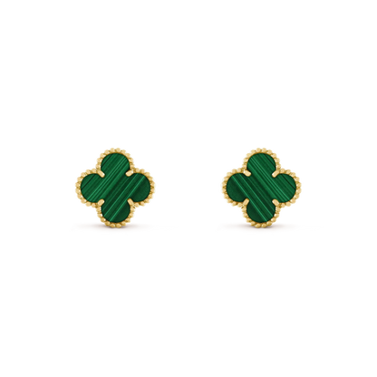 [Radiant Gem]¯CLOVER MEDIUM 1 MOTIFS MALACHITE  EARRINGS