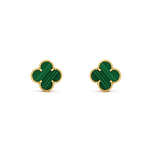 [Radiant Gem]¯CLOVER MEDIUM 1 MOTIFS MALACHITE  EARRINGS