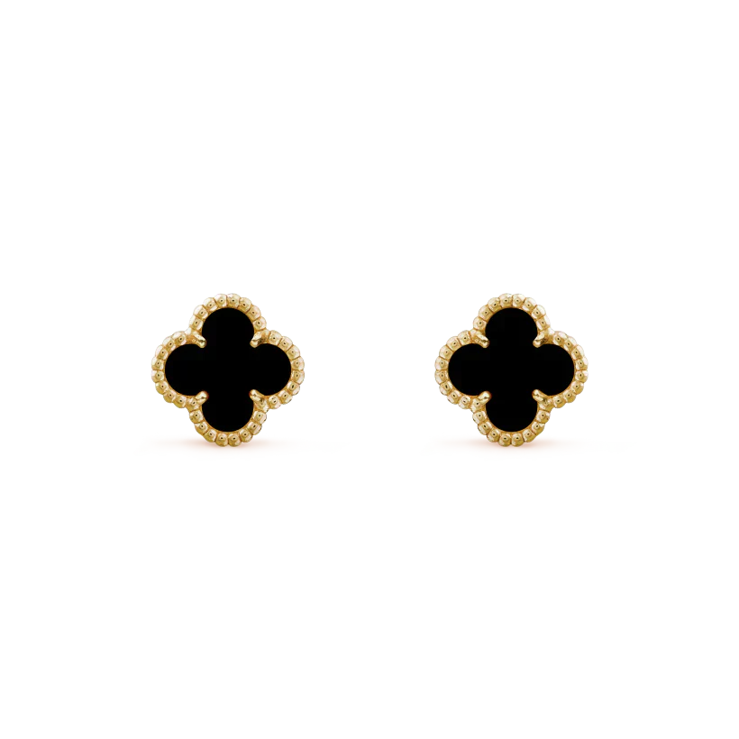 [Radiant Gem]¯CLOVER MINI 9.5MM BLACK MOP EARRINGS