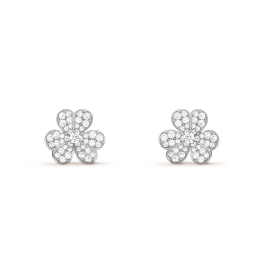 [Radiant Gem]¯CLOVER COMOS DIAMOND EARRINGS SILVER