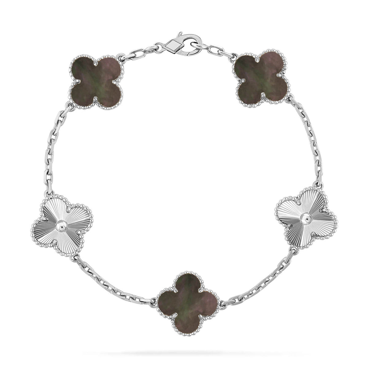 [Radiant Gem]New CLOVER 5 MOTIF GRAY MOP BRACELET COLLECTION