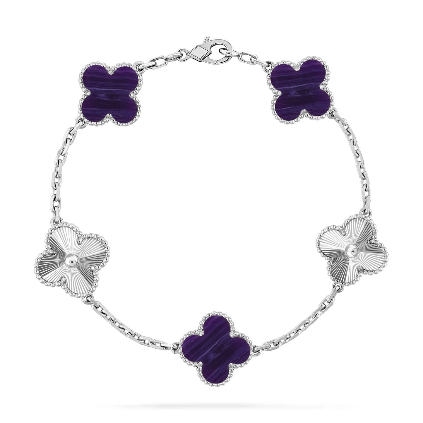 [Radiant Gem]New CLOVER 5 MOTIF PURPLE STRIPES BRACELET COLLECTION