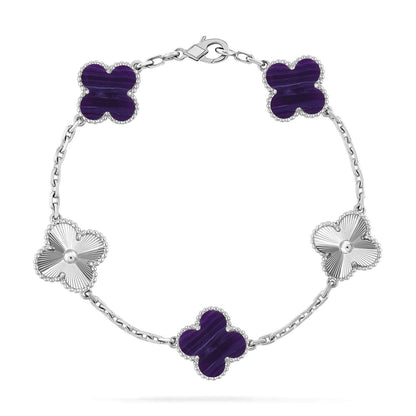 [Radiant Gem]New CLOVER 5 MOTIF PURPLE STRIPES BRACELET COLLECTION