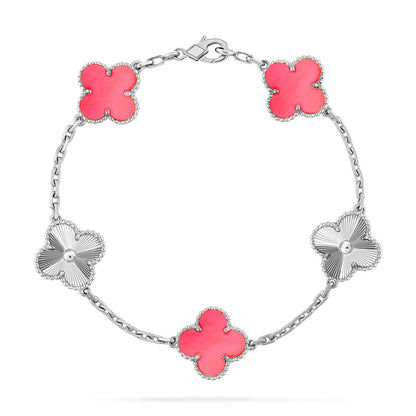 [Radiant Gem]New  CLOVER 5 MOTIFS  PINK MOP BRACELET COLLECTION
