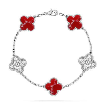 [Radiant Gem]New CLOVER 5 MOTIF RED PATTERN BRACELET COLLECTION