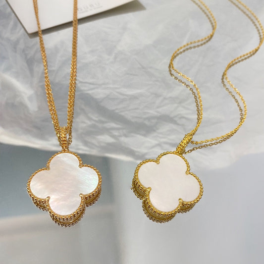 [Radiant Gem]¯CLOVER 25MM MOP LARGE PENDANT NECKLACE