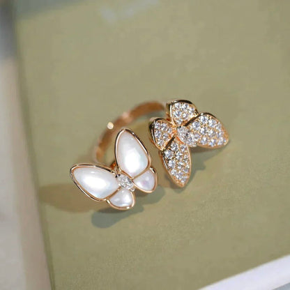 [Radiant Gem]¯TWIN BUTTERFLY DIAMOND MOP RING