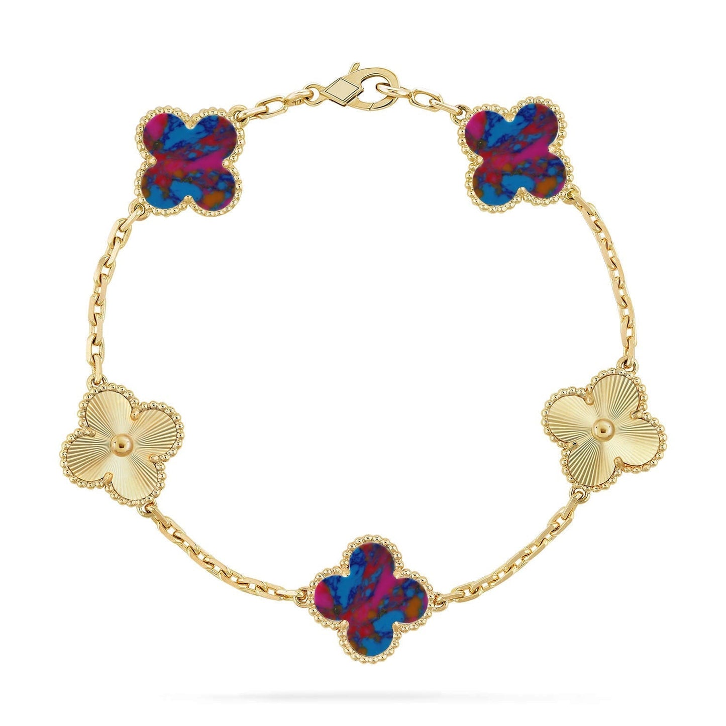 [Radiant Gem]New CLOVER 5 MOTIF COLOR GEMSTONES BRACELET COLLECTION