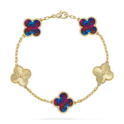 [Radiant Gem]New CLOVER 5 MOTIF COLOR GEMSTONES BRACELET COLLECTION