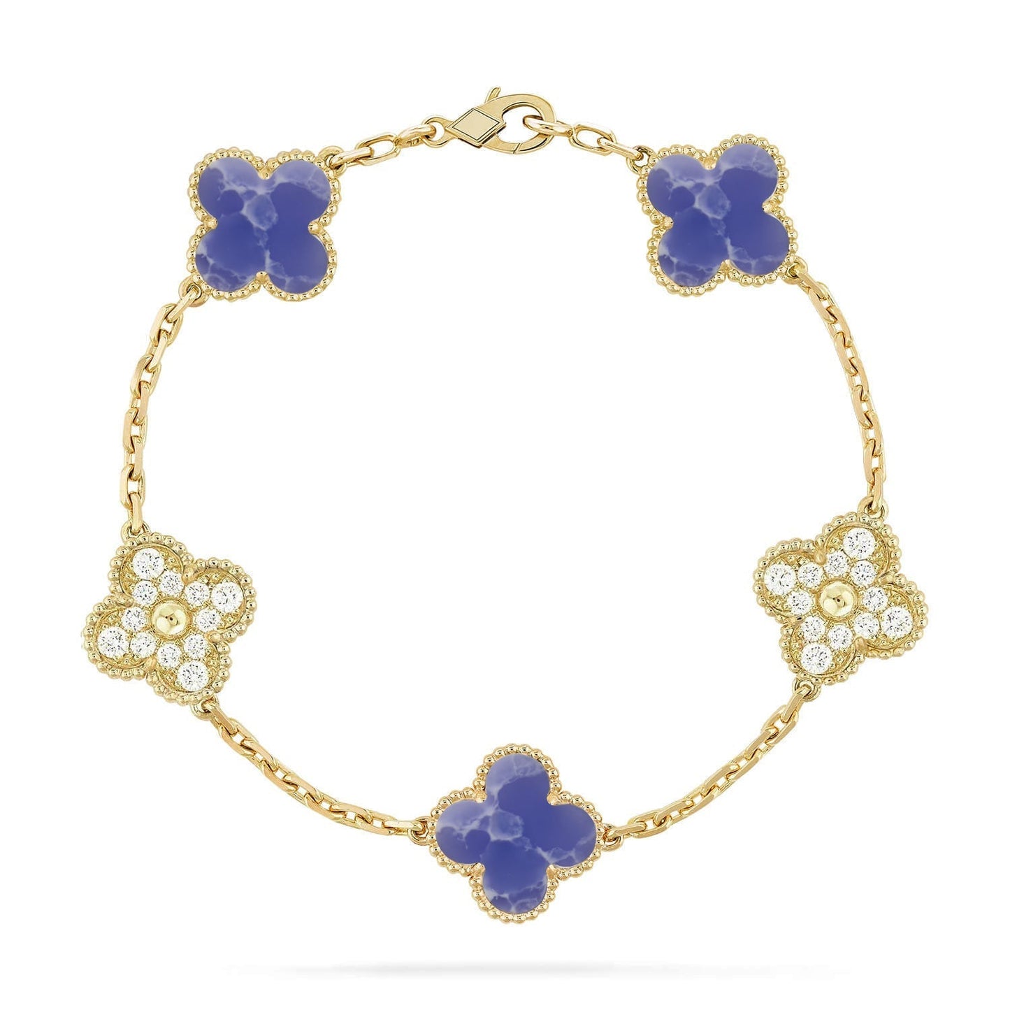 [Radiant Gem]New CLOVER 5 MOTIF BLUE VEINS BRACELET COLLECTION