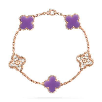 [Radiant Gem]New CLOVER 5 MOTIF LIGHT PURPLE BRACELET COLLECTION