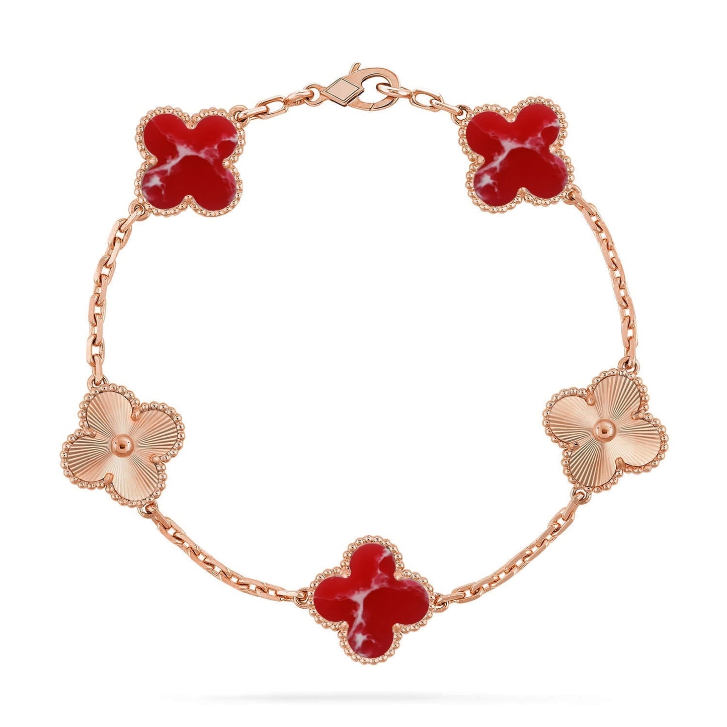 [Radiant Gem]New CLOVER 5 MOTIF RED PATTERN BRACELET COLLECTION