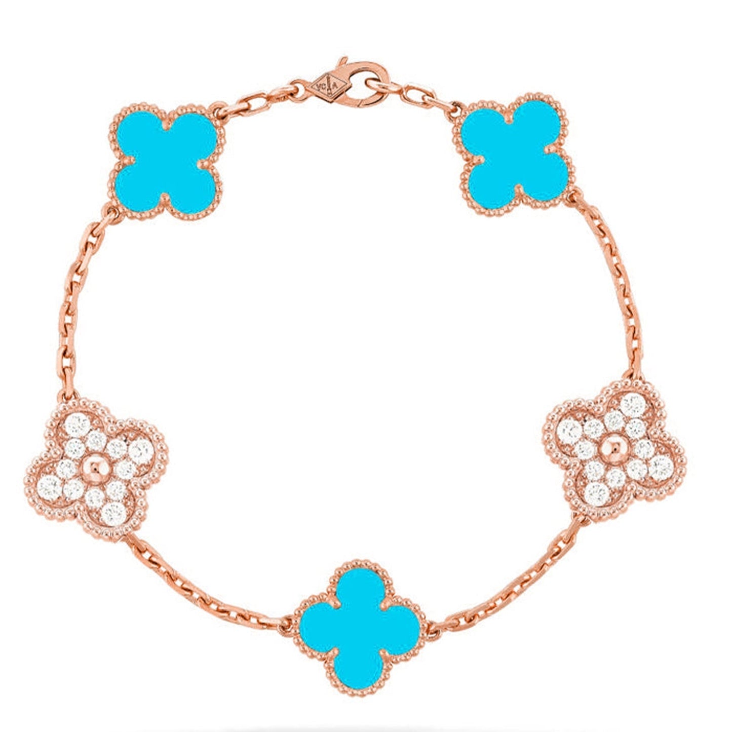 [Radiant Gem]New  CLOVER 5 MOTIF TURQUOISE BRACELET COLLECTION