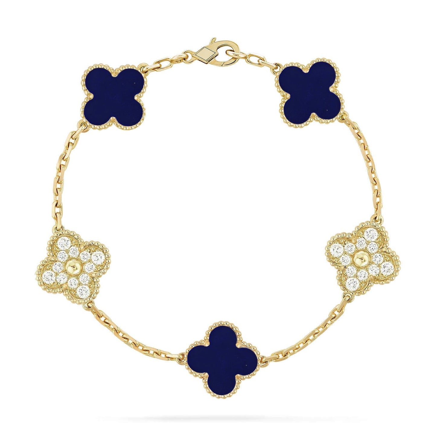 [Radiant Gem]New CLOVER 5 MOTIF LAPIS LAZULI BRACELET COLLECTION