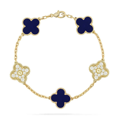 [Radiant Gem]New CLOVER 5 MOTIF LAPIS LAZULI BRACELET COLLECTION