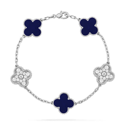 [Radiant Gem]New CLOVER 5 MOTIF LAPIS LAZULI BRACELET COLLECTION