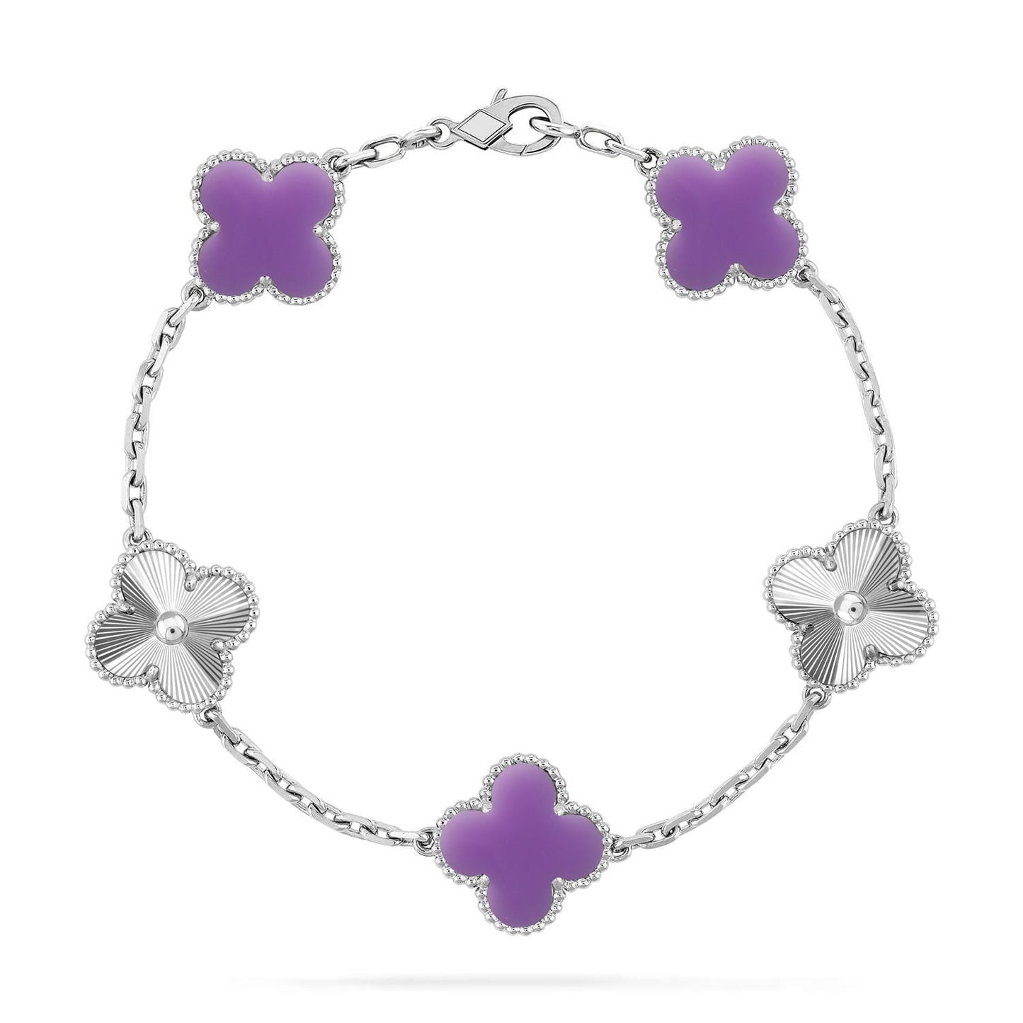 [Radiant Gem]New CLOVER 5 MOTIF LIGHT PURPLE BRACELET COLLECTION