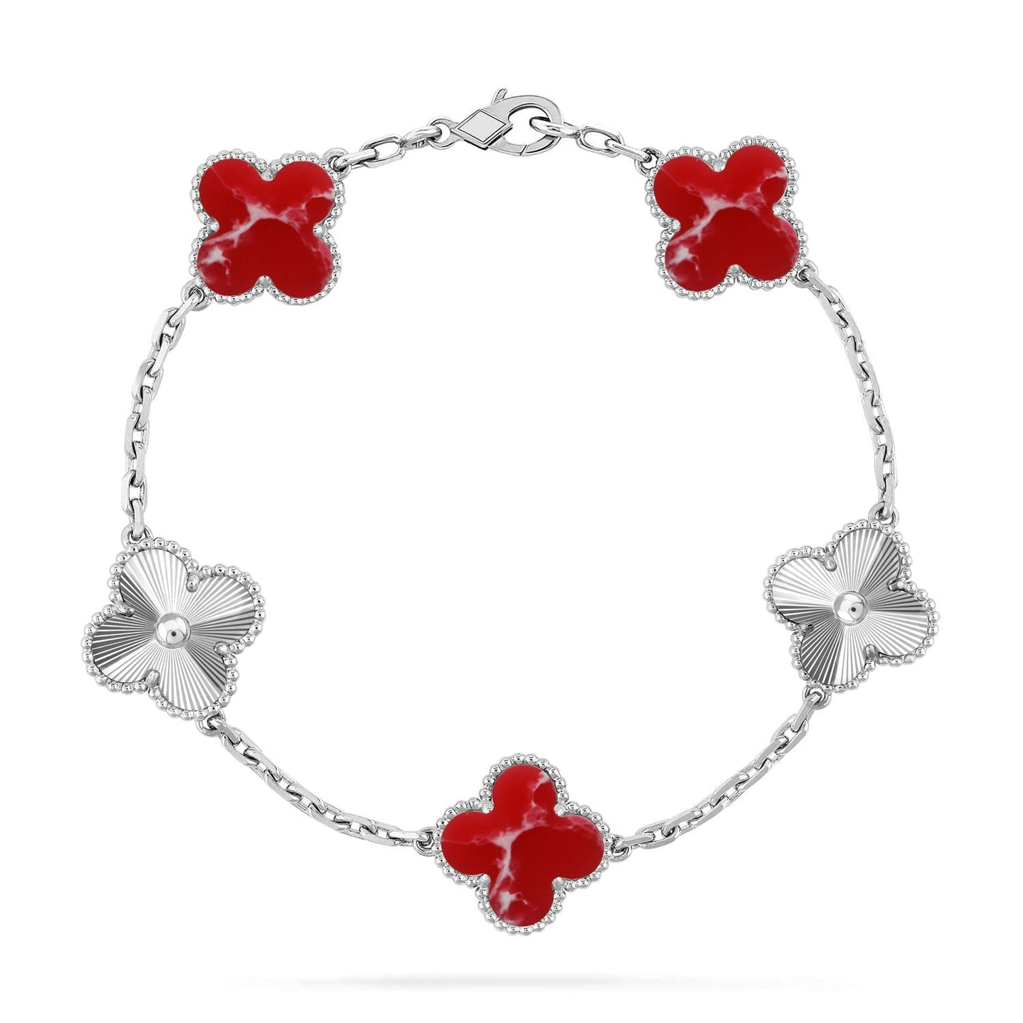 [Radiant Gem]New CLOVER 5 MOTIF RED PATTERN BRACELET COLLECTION