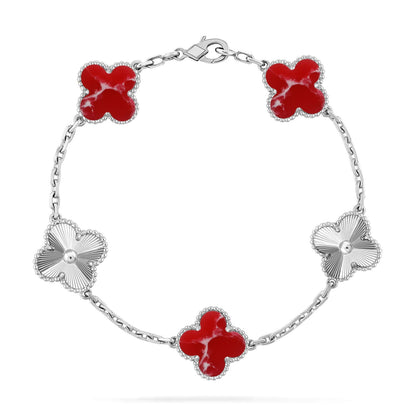 [Radiant Gem]New CLOVER 5 MOTIF RED PATTERN BRACELET COLLECTION