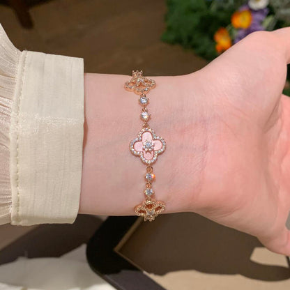 [Radiant Gem]¯CLOVER 5 MOTIF PINK BLUE RED WHITE BRACELET