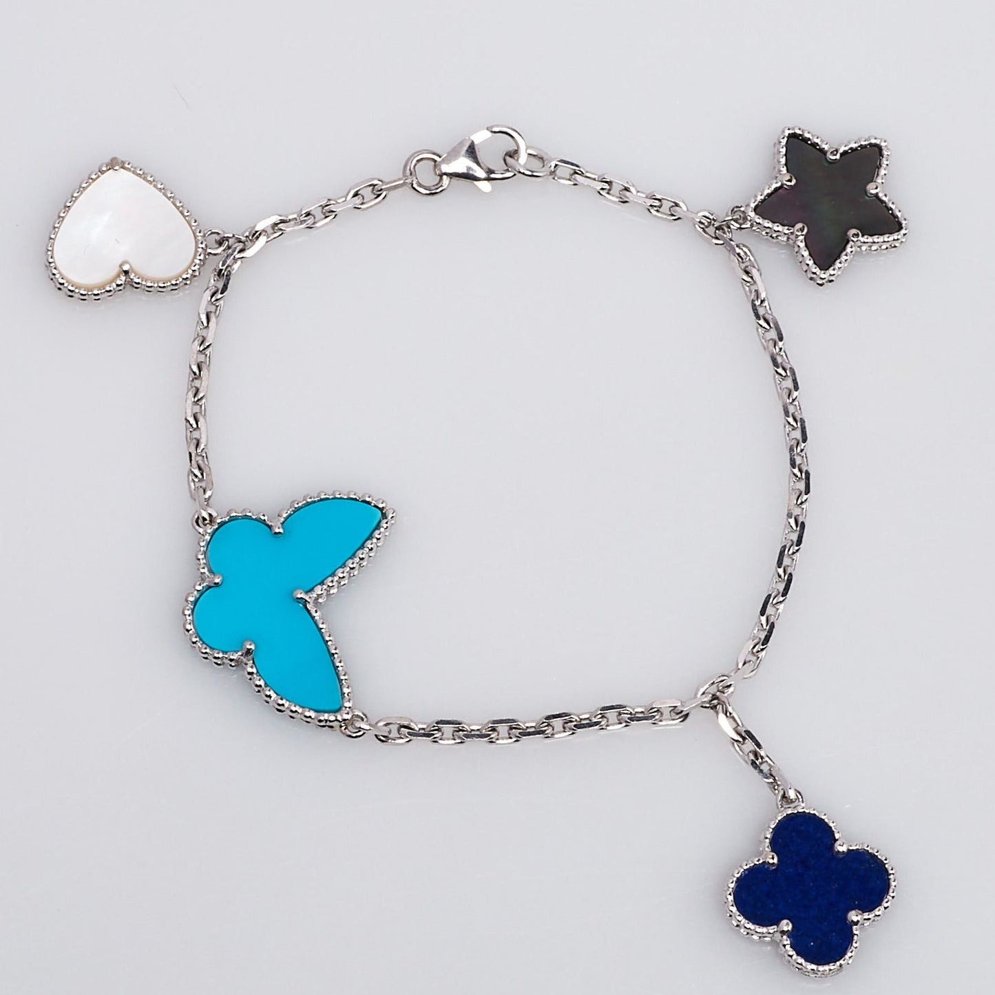 [Radiant Gem]¯LUCKY SPRING SILVER BRACELET 4 MOTIF