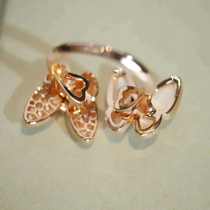 [Radiant Gem]¯TWIN BUTTERFLY DIAMOND MOP RING