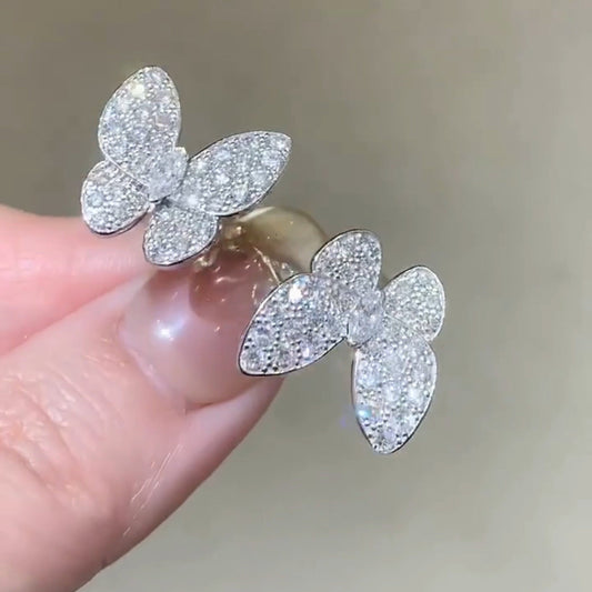 [Radiant Gem]¯TWIN SILVER BUTTERFLY DIAMOND RING