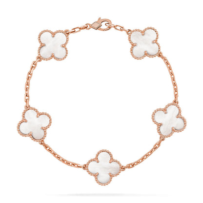 [Radiant Gem]New CLOVER WHITE PEARL MOP 5 MOTIF BRACELET COLLECTION