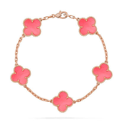 [Radiant Gem]New  CLOVER 5 MOTIFS  PINK MOP BRACELET COLLECTION