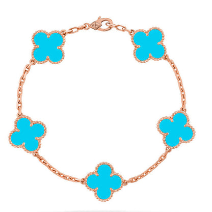 [Radiant Gem]New  CLOVER 5 MOTIF TURQUOISE BRACELET COLLECTION