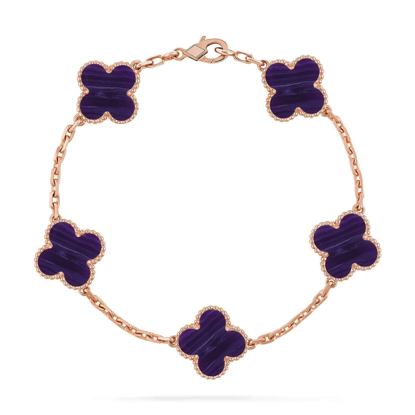 [Radiant Gem]New CLOVER 5 MOTIF PURPLE STRIPES BRACELET COLLECTION