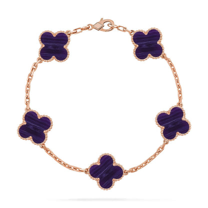 [Radiant Gem]New CLOVER 5 MOTIF PURPLE STRIPES BRACELET COLLECTION