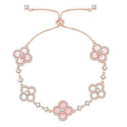 [Radiant Gem]¯CLOVER 5 MOTIF PINK BLUE RED WHITE BRACELET