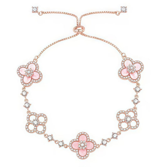 [Radiant Gem]¯CLOVER 5 MOTIF PINK BLUE RED WHITE BRACELET