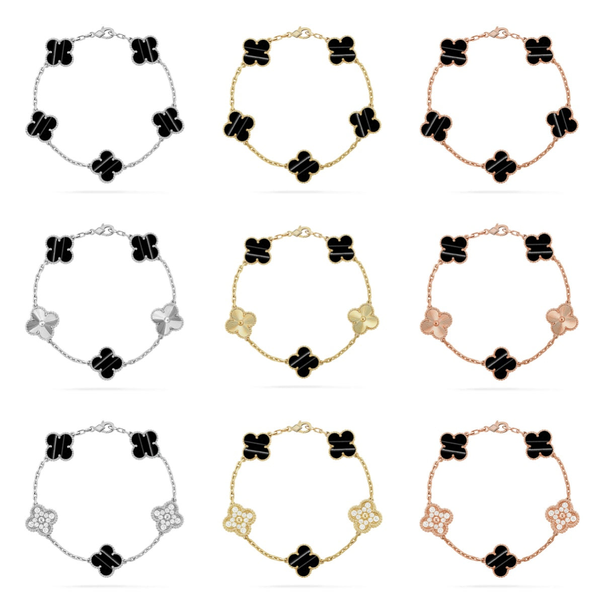 [Radiant Gem]New  CLOVER 5 MOTIF PULSAR STONE BRACELET COLLECTION
