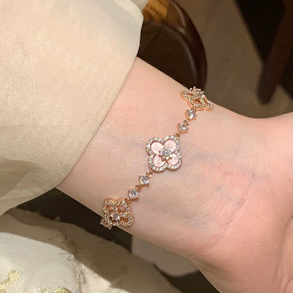 [Radiant Gem]¯CLOVER 5 MOTIF PINK BLUE RED WHITE BRACELET