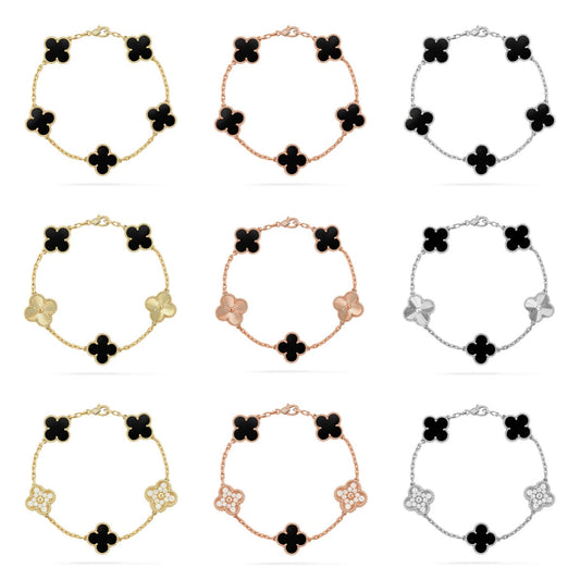 [Radiant Gem]New CLOVER 5 MOTIF ONYXS BRACELET COLLECTION