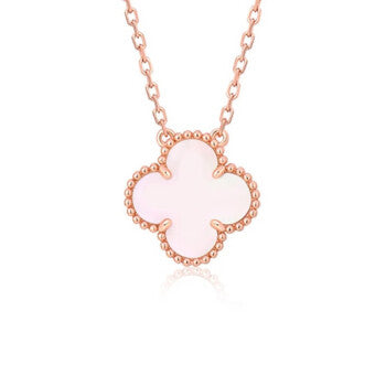 [Radiant Gem]¯CLOVER 15MM PINK MOTHER-OF-PEARL SINGLE FLOWER NECKLACE