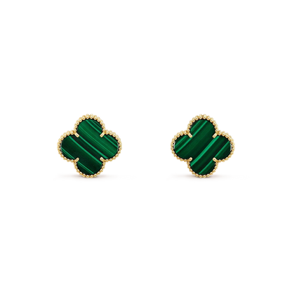 [Radiant Gem]¯CLOVER MINI 9.5MM MALACHITE  EARRINGS