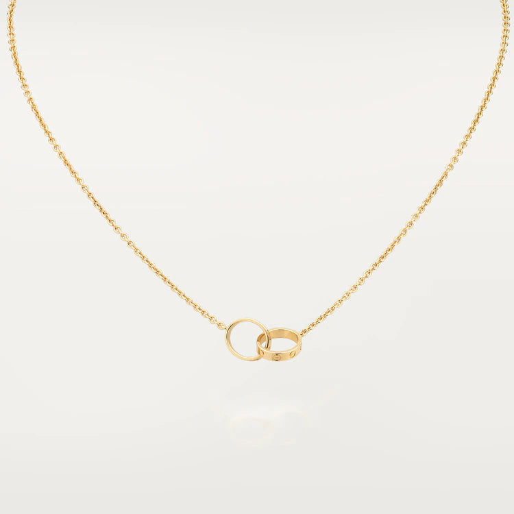 [Radiant Gem]¯LOVE NECKLACE DOUBLE RING GOLD