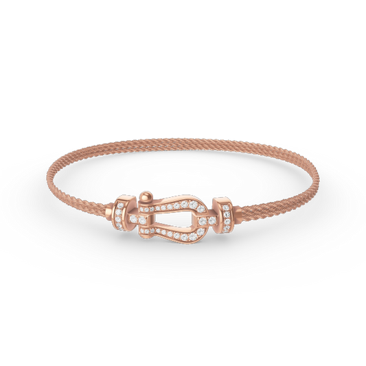 [Radiant Gem]¯FORCE SMALL HORSESHOE  DIAMOND CHAIN ROPE BRACELET